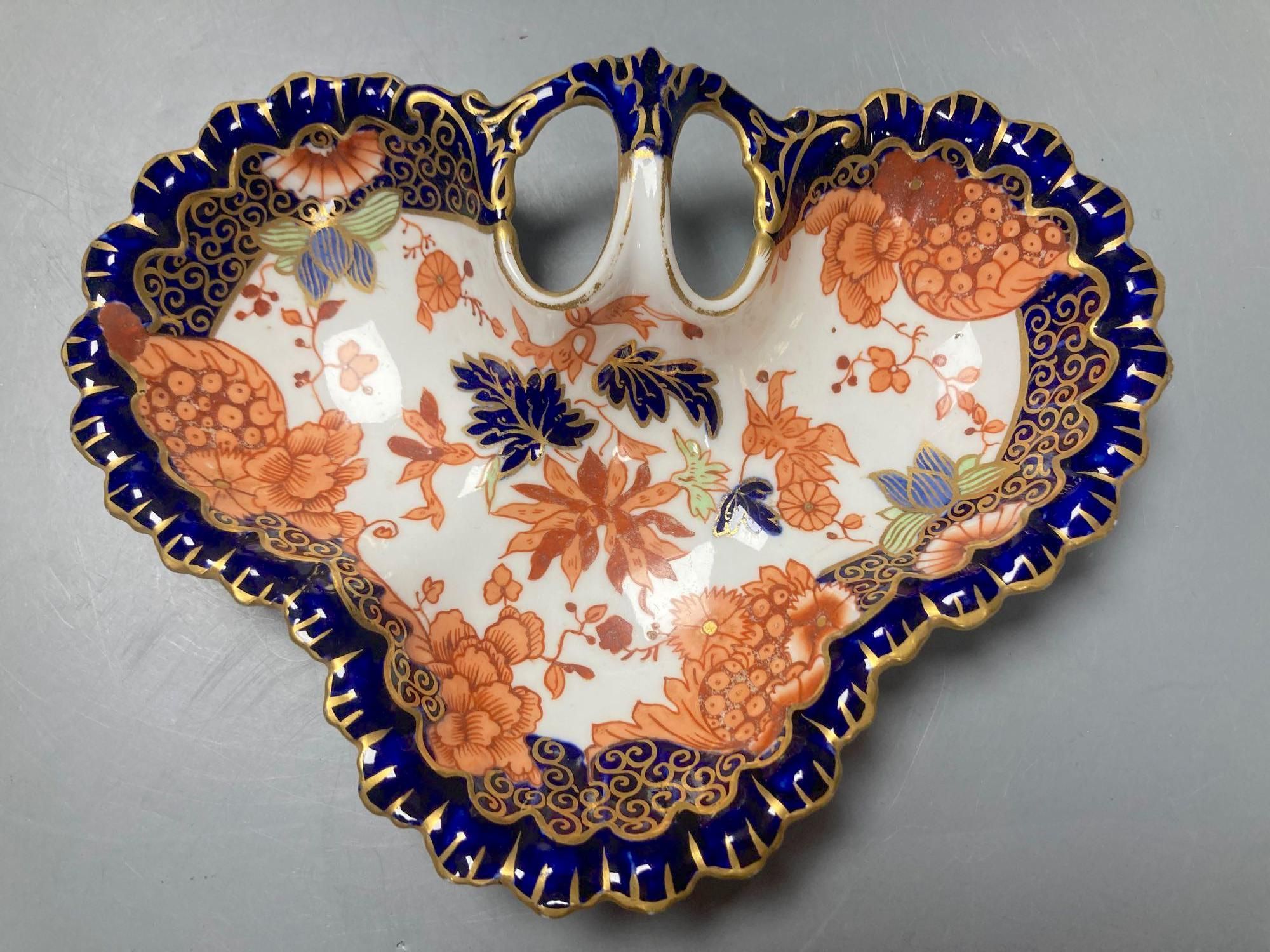 Two Royal Crown Derby dishes and a Royal Copenhagen plate, 26cm